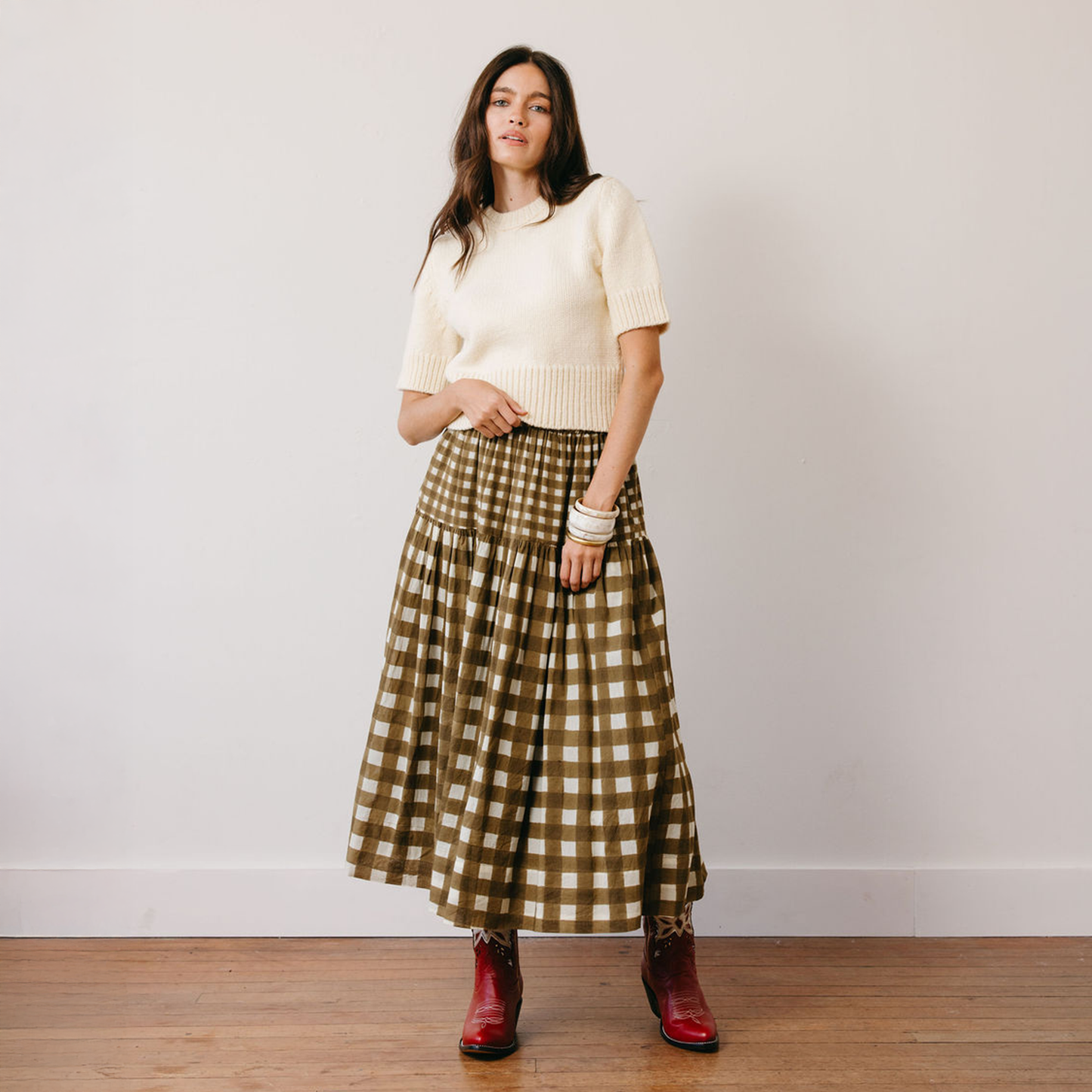 Painted Gingham Colette Skirt