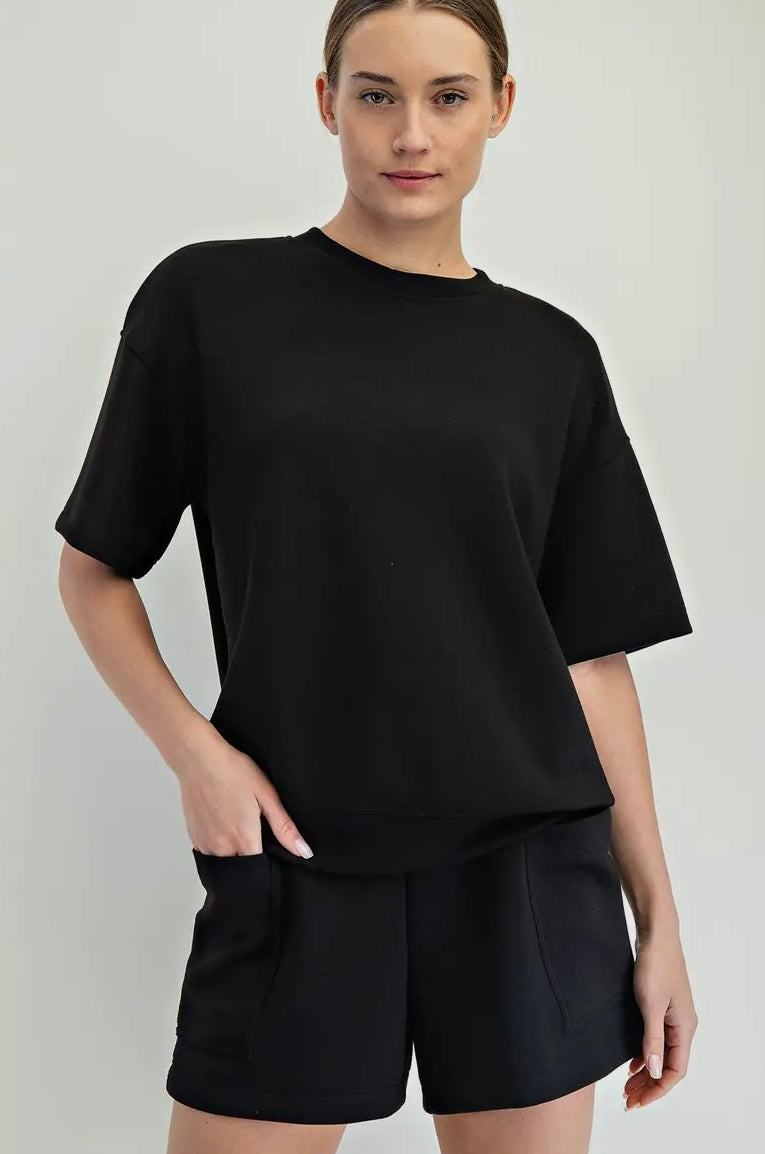 Modal Scuba Basic Short Sleeve Top and Skort Set