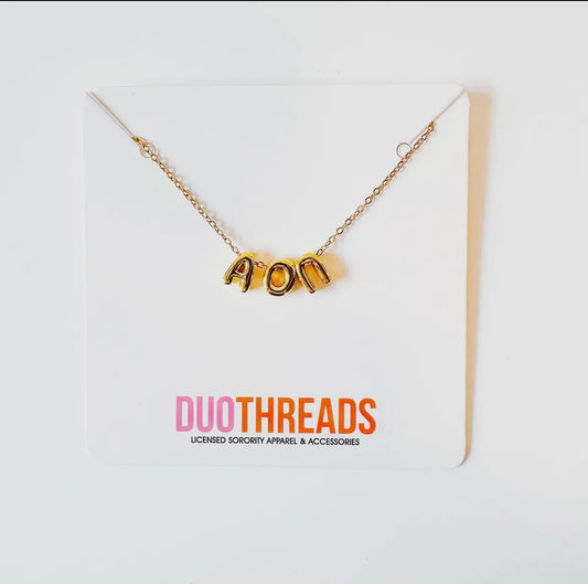Bubble Letter Sorority Necklace