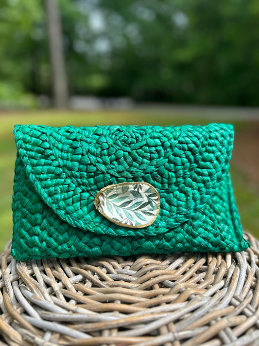 Botanical Oyster Shell Clutch