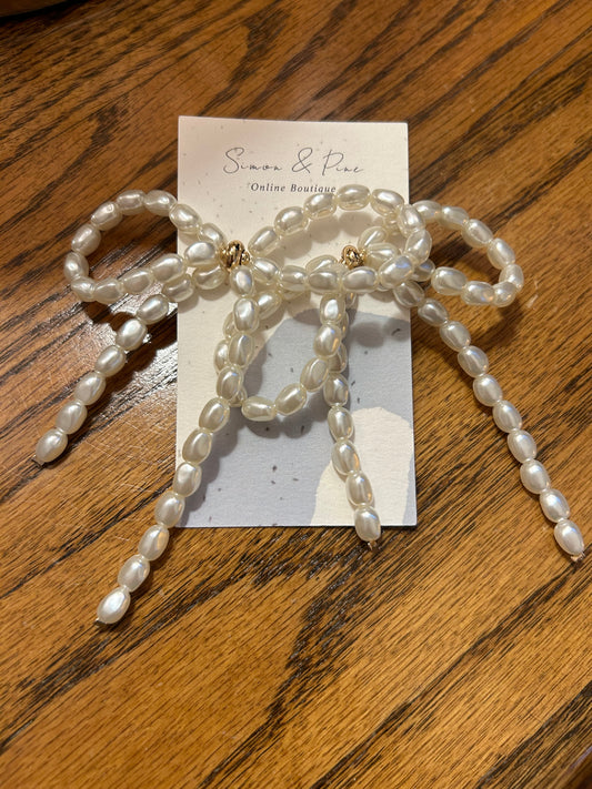 Pearl Bow Earrings