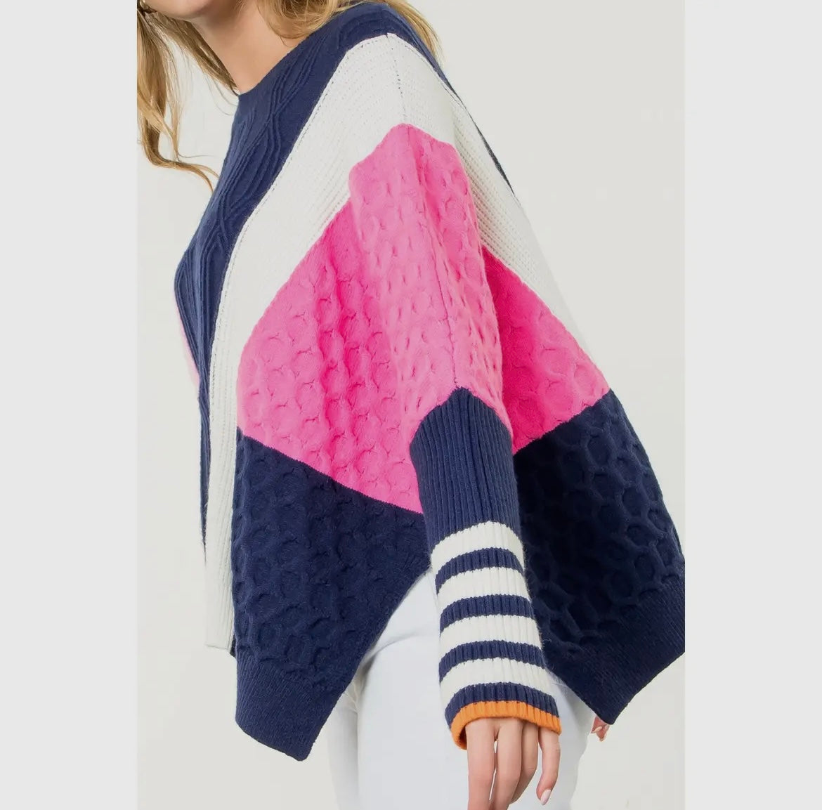 Colorblock knit sweater