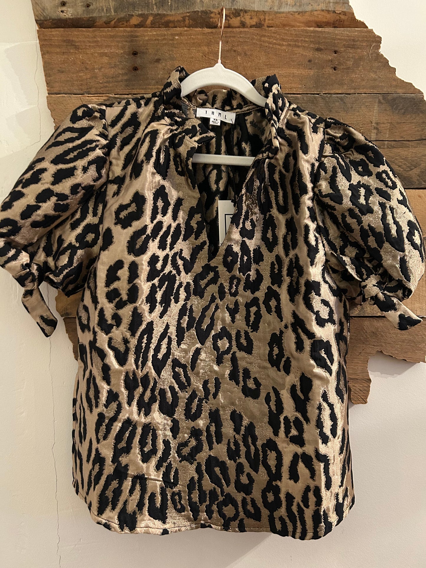 Metallic Cheetah Print top