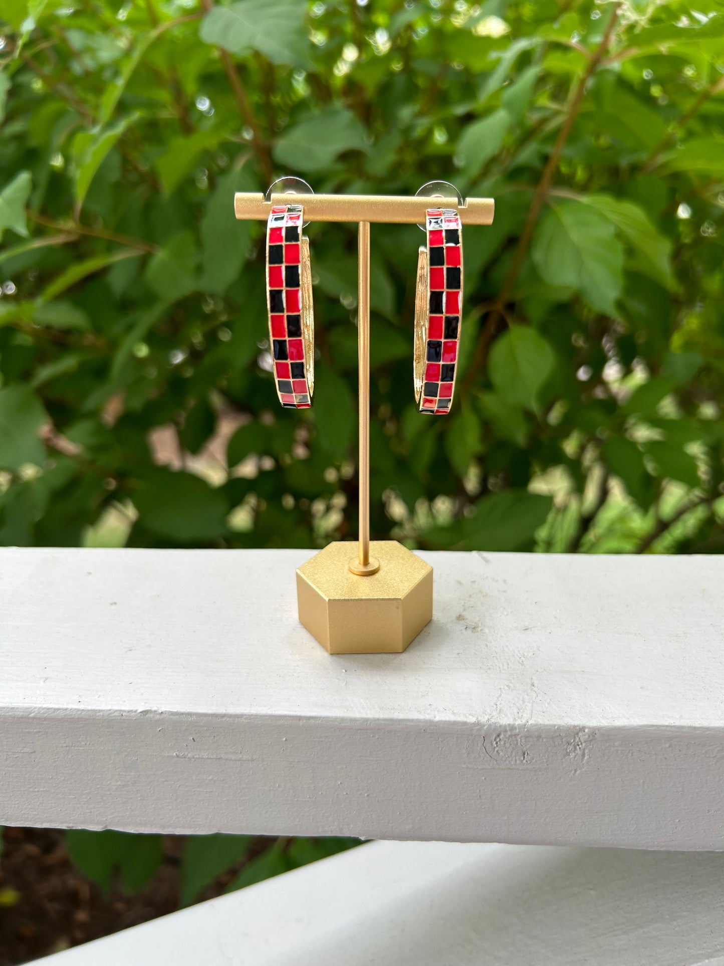 Sunny Earrings in Red + Black