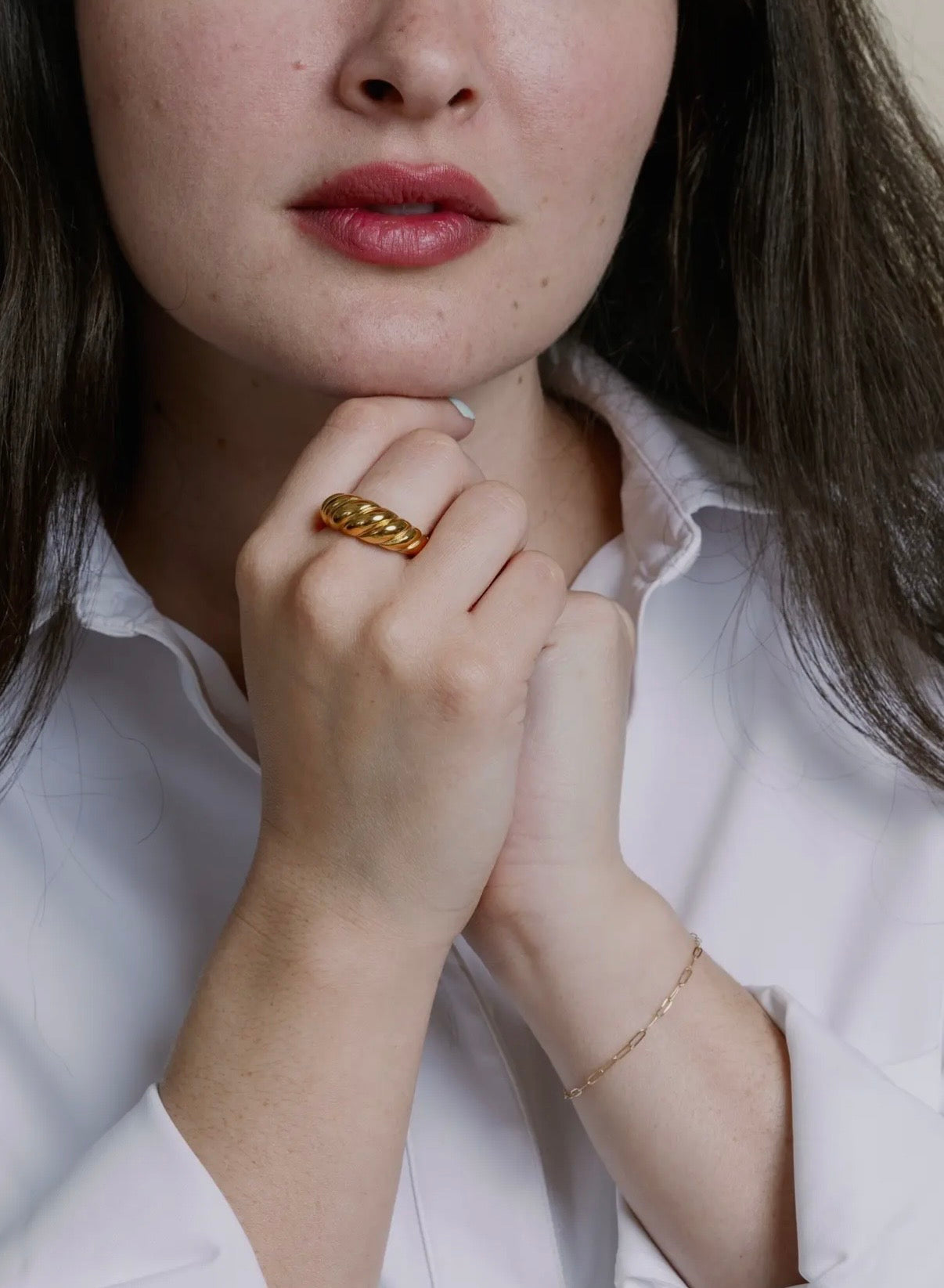 Golden Croissant Ring (two colors!)