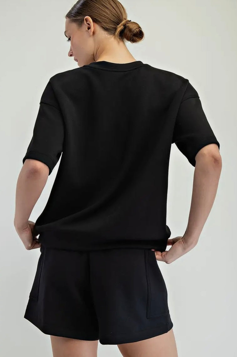 Modal Scuba Basic Short Sleeve Top and Skort Set