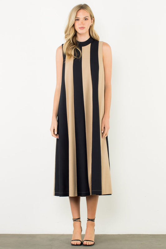 Sleeveless Colorblock Maxi Dress