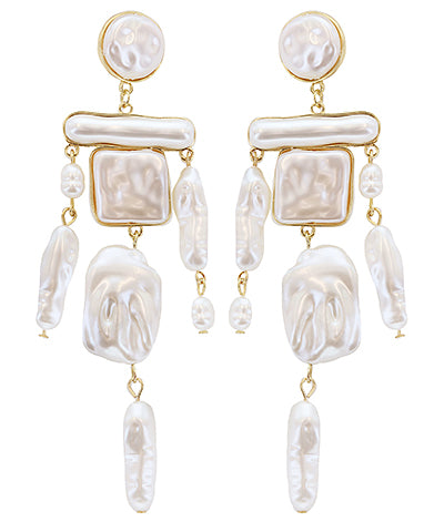 Multi-shape Organic Pearl Dangle earrings