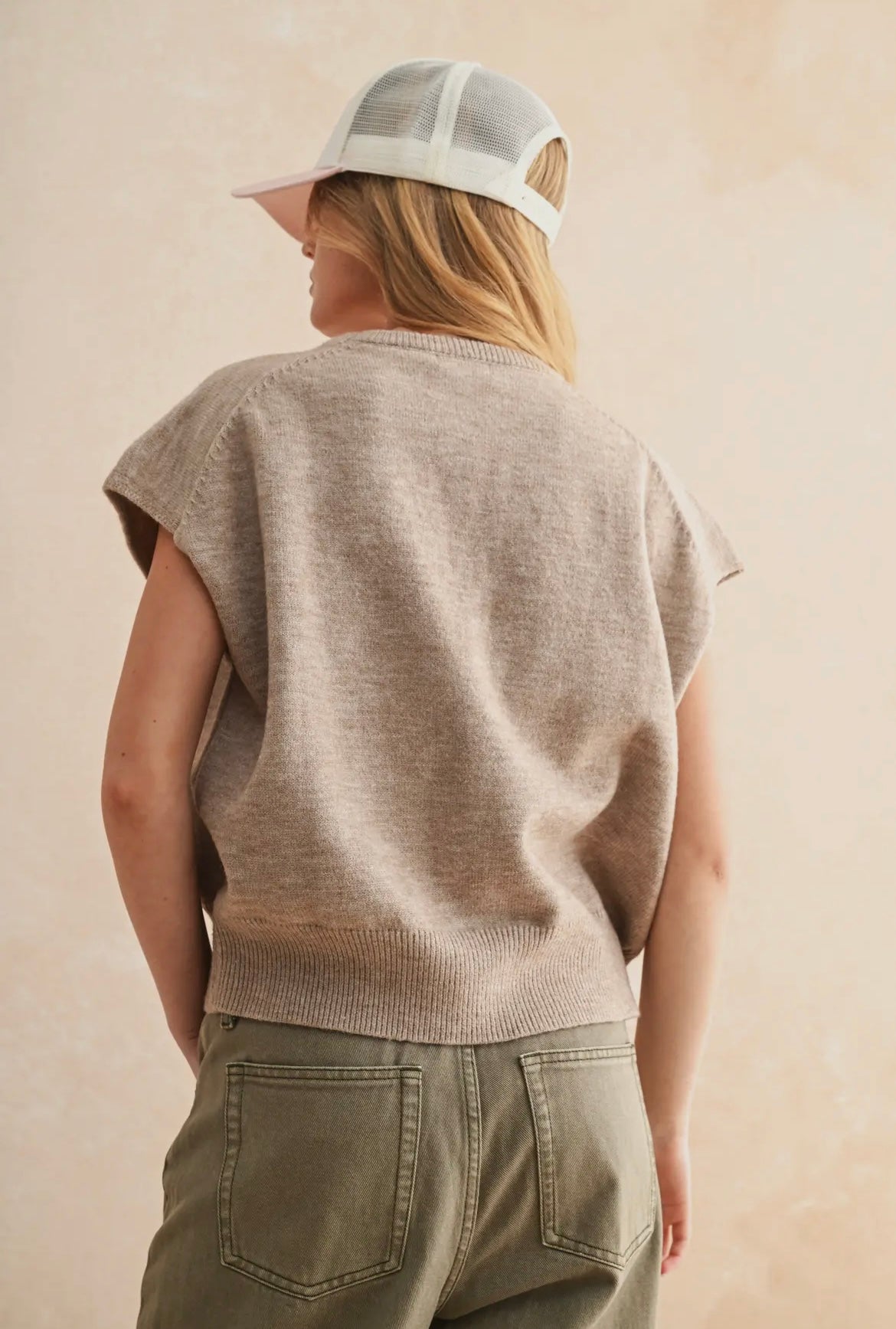 Loose Fit Short Sleeve
Sweater Top
