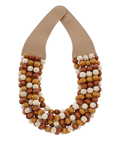 Woodball Bead Multi Layer Necklace