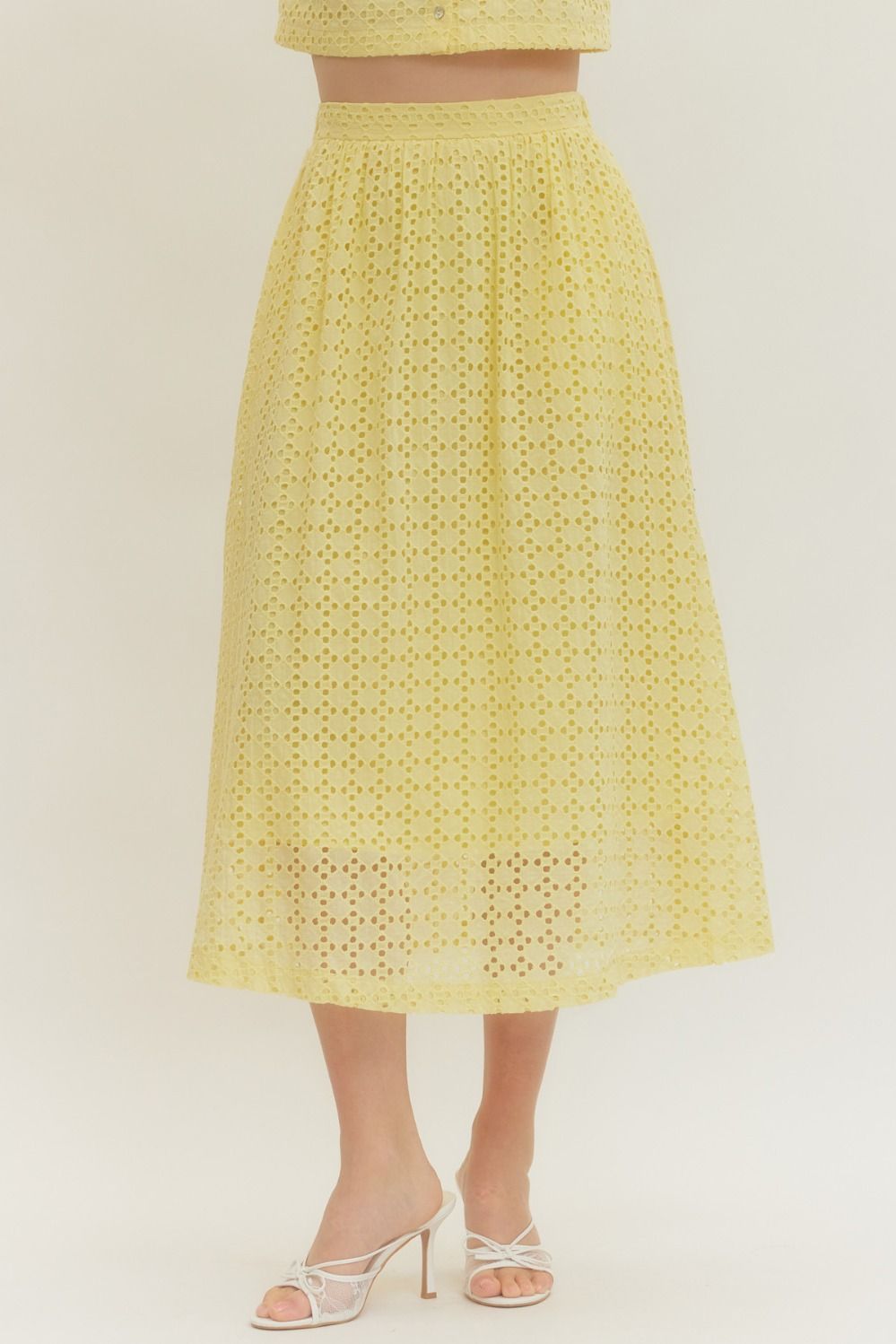 Green Eyelet Midi Skirt (Two Colors!)