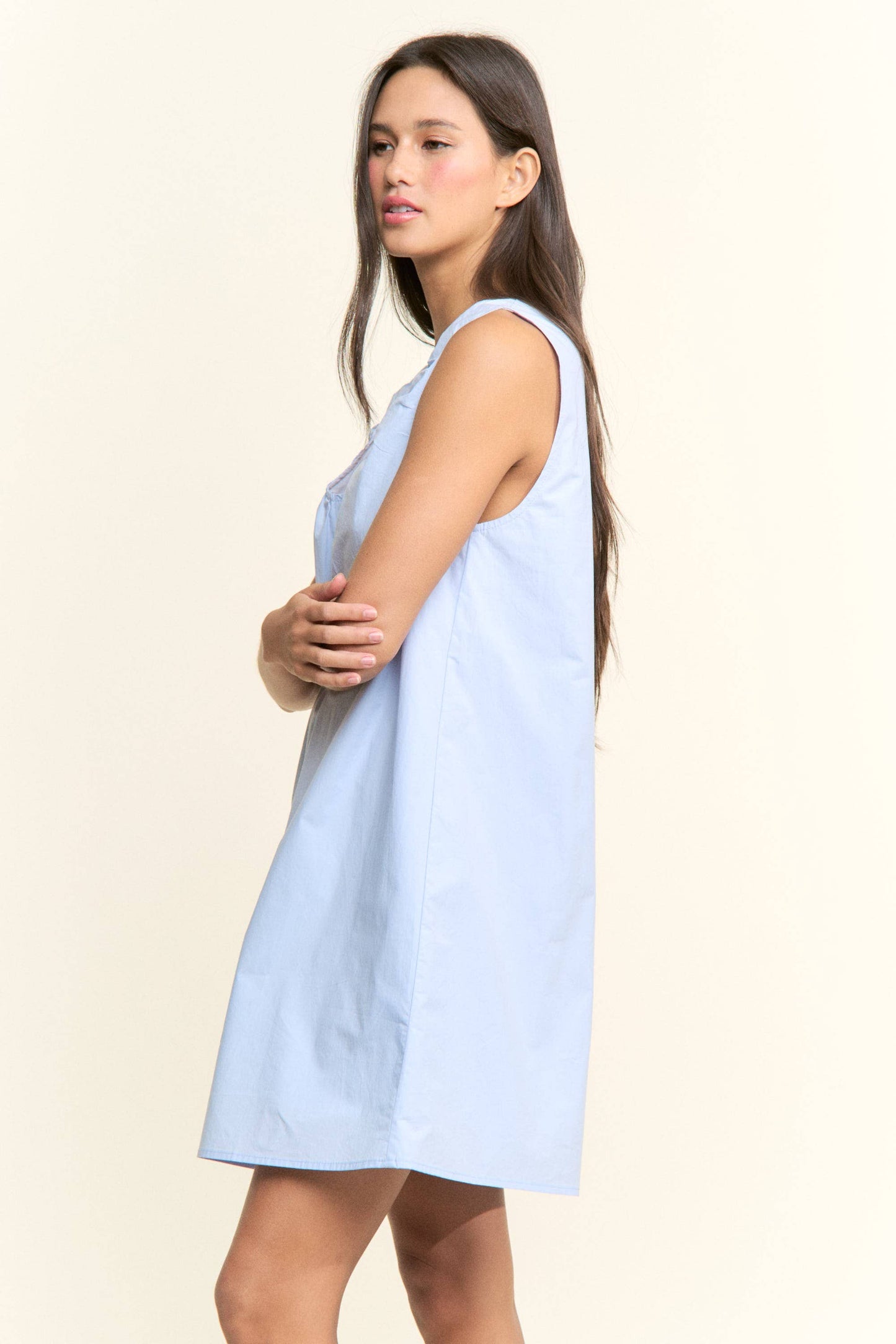 Scoop Neckline Sleeveless Mini Dress (Three Colors!)