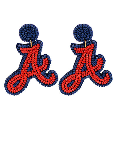 Atlanta Baseball Logo "A" Earrings