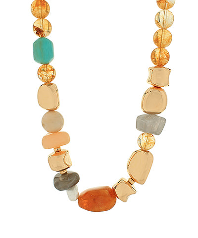 Mult Stone Beaded Necklace