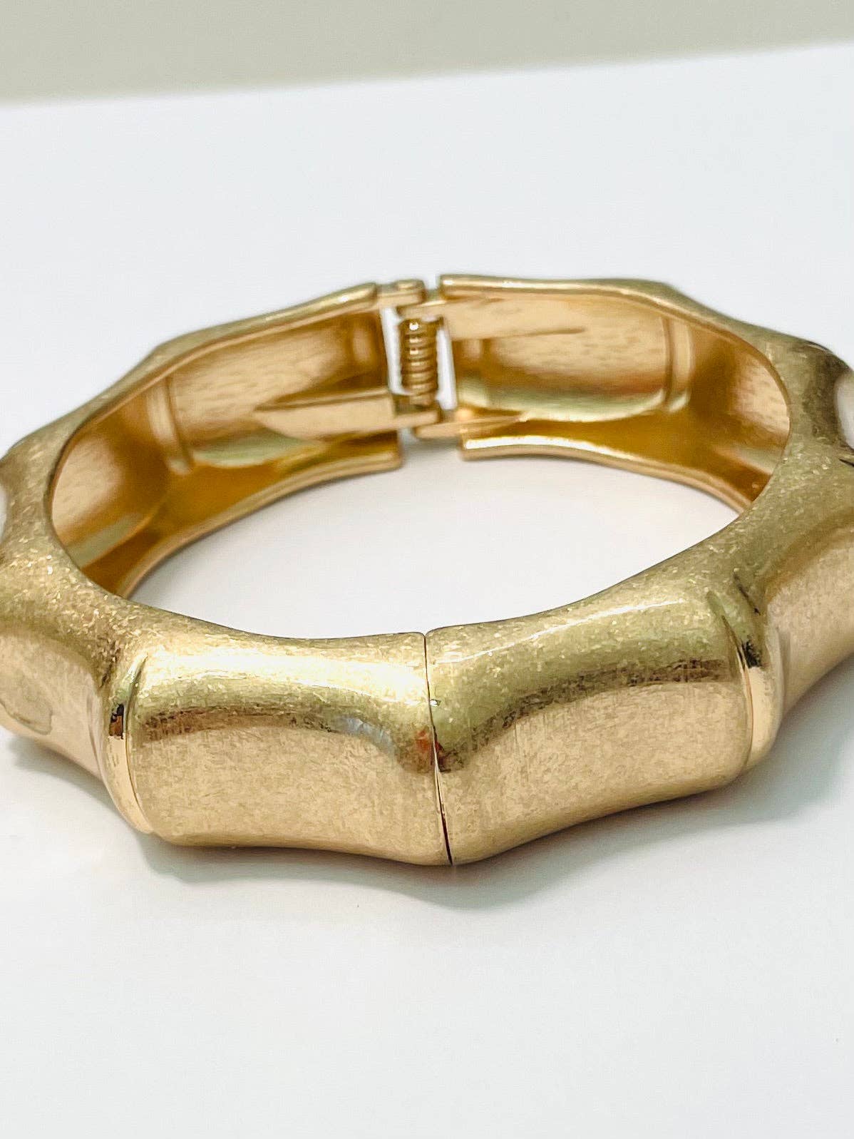 Hinged Bamboo Cuff (vintage gold)