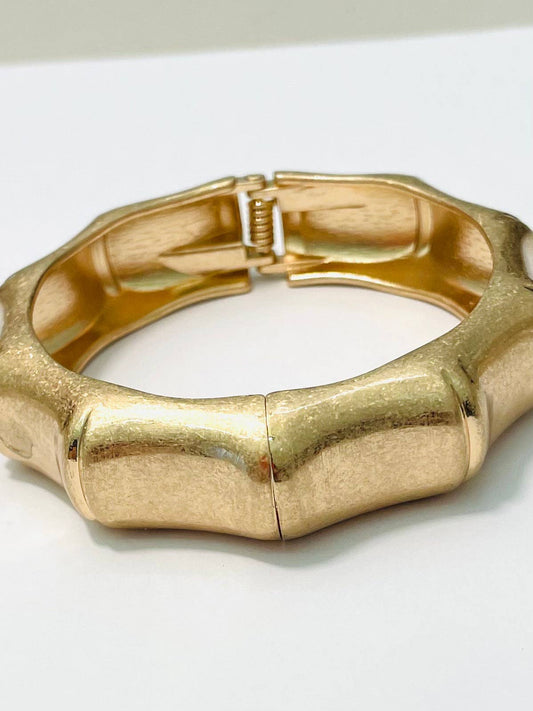 Hinged Bamboo Cuff (vintage gold)