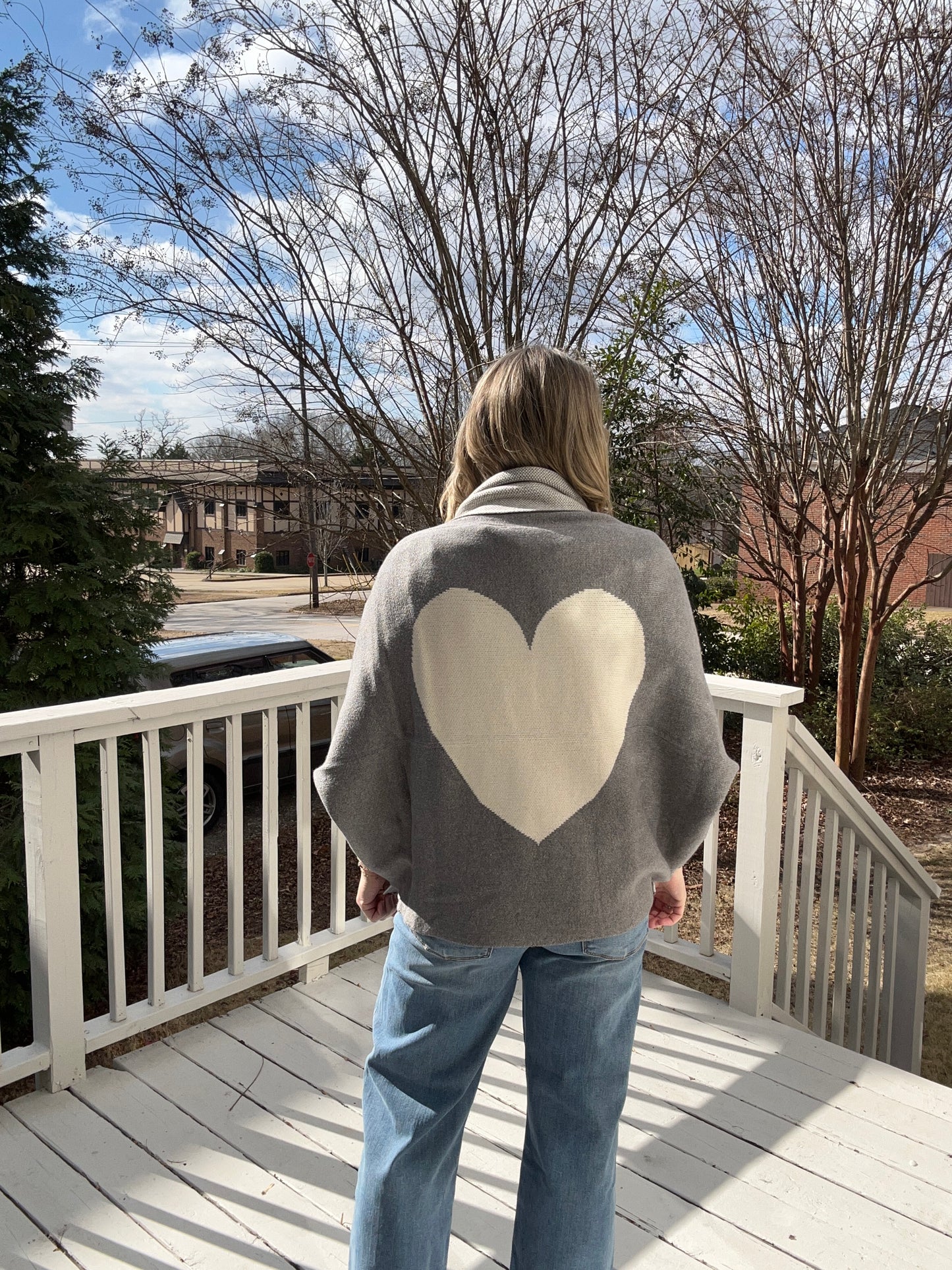 Solid Knit Heart Cardigan