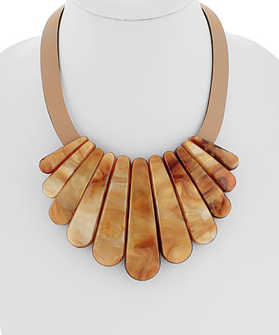 Acetate Multi Bar & Leather Choker
