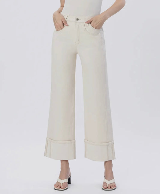 Super High Rise Cuffed Wide Leg
Jeans