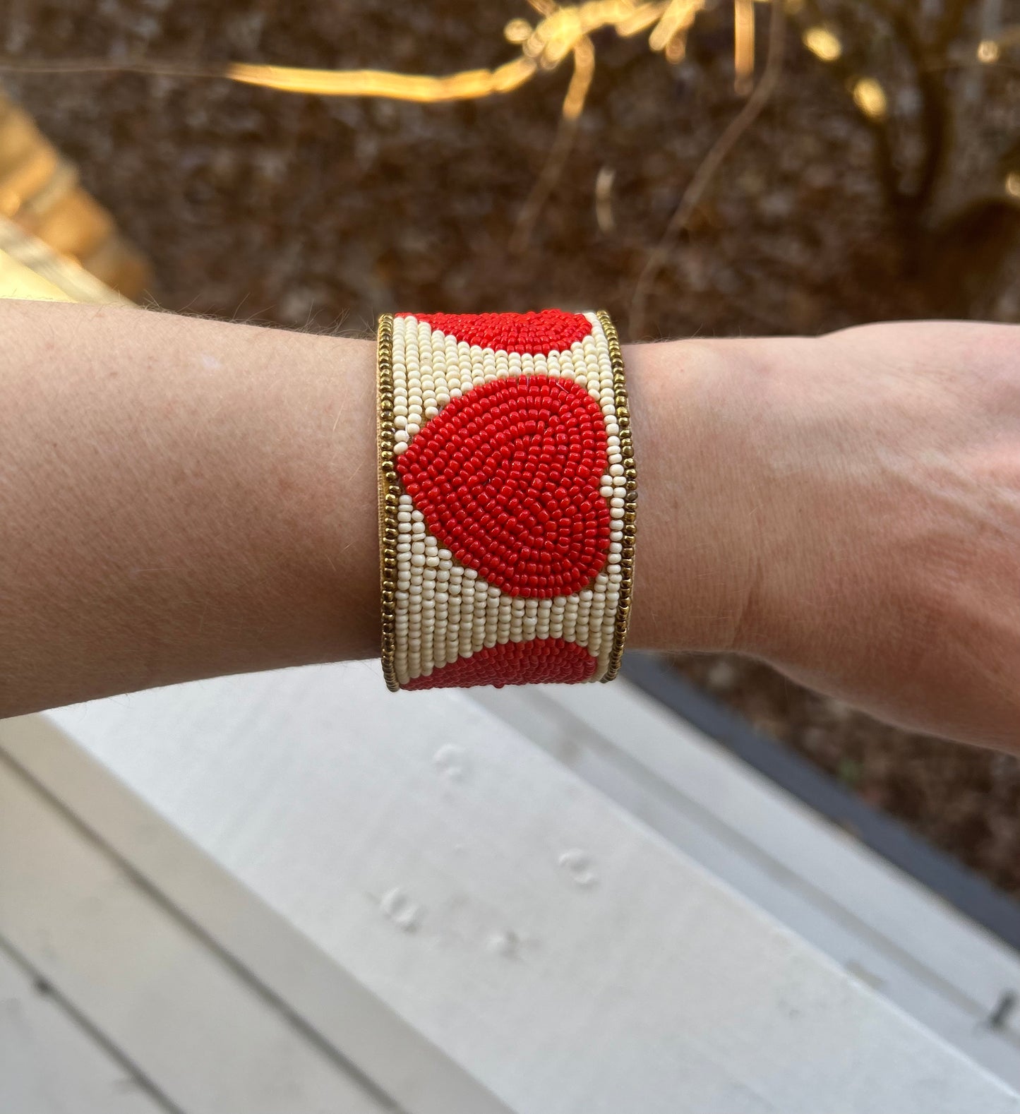 Heart Beaded Cuff