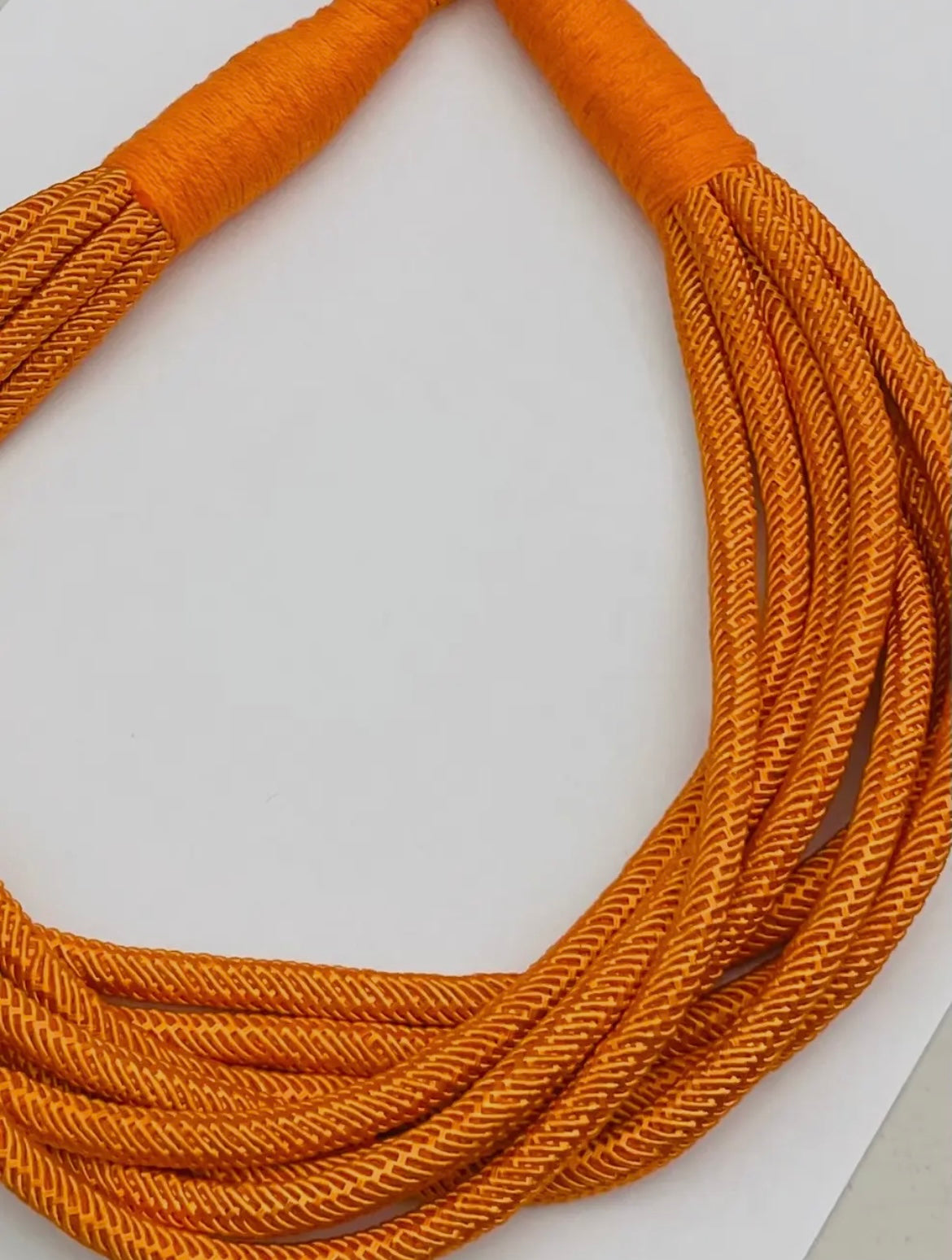 Slub 8-Strand Necklace - Orange