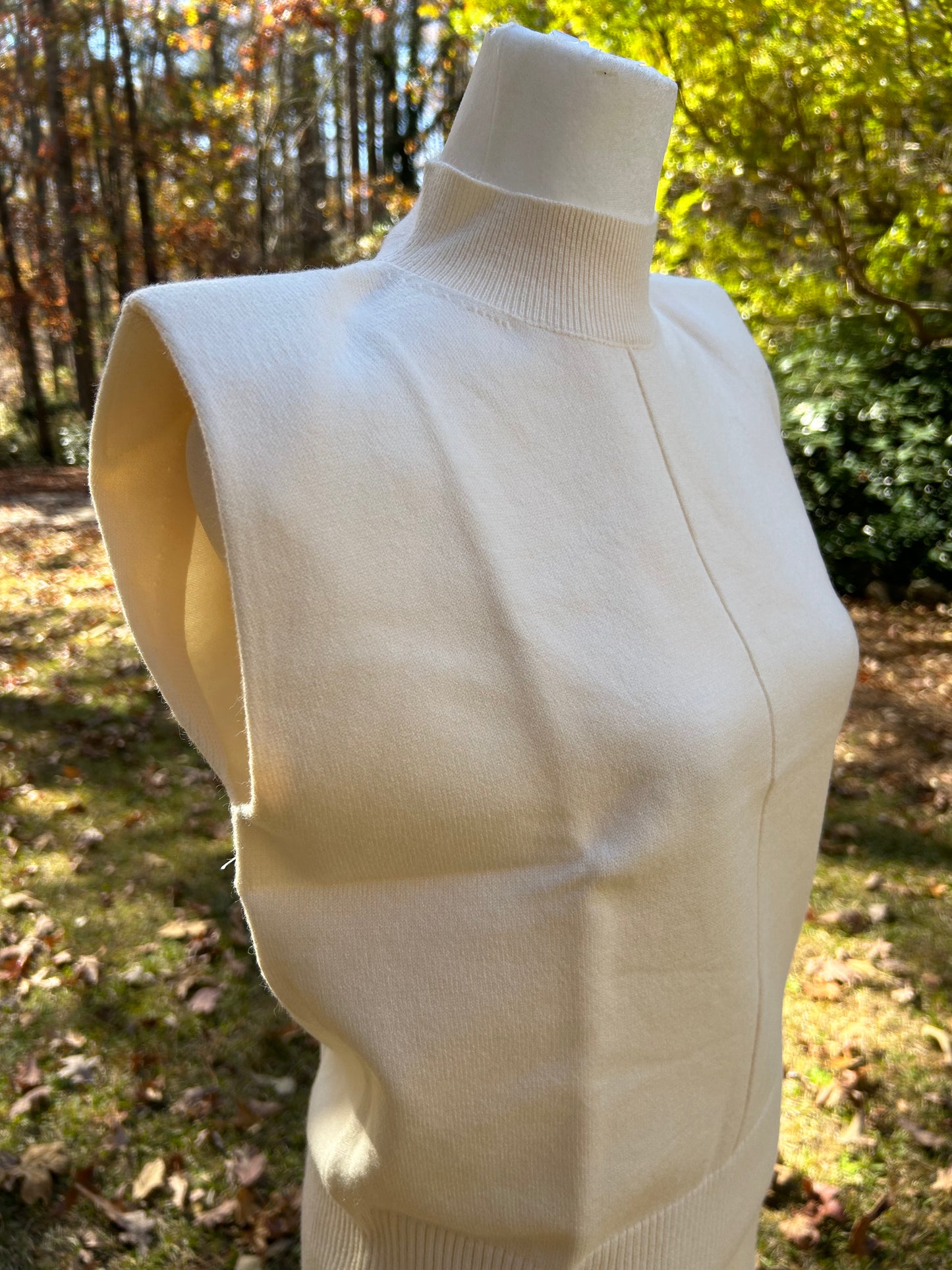 Knit mock neck and crop pant set