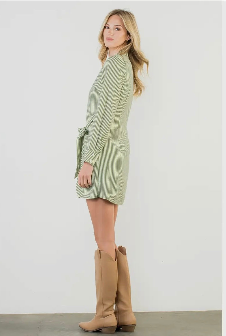 Long Sleeve Striped Dress (two colors!)