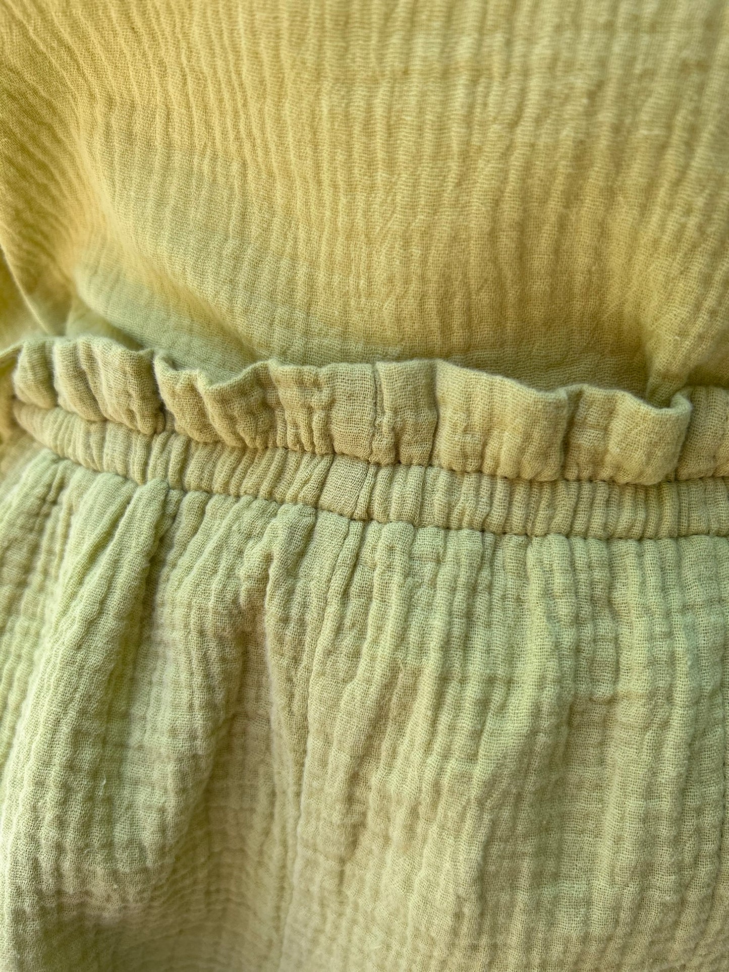 Raw Edge Shorts in Lemongrass