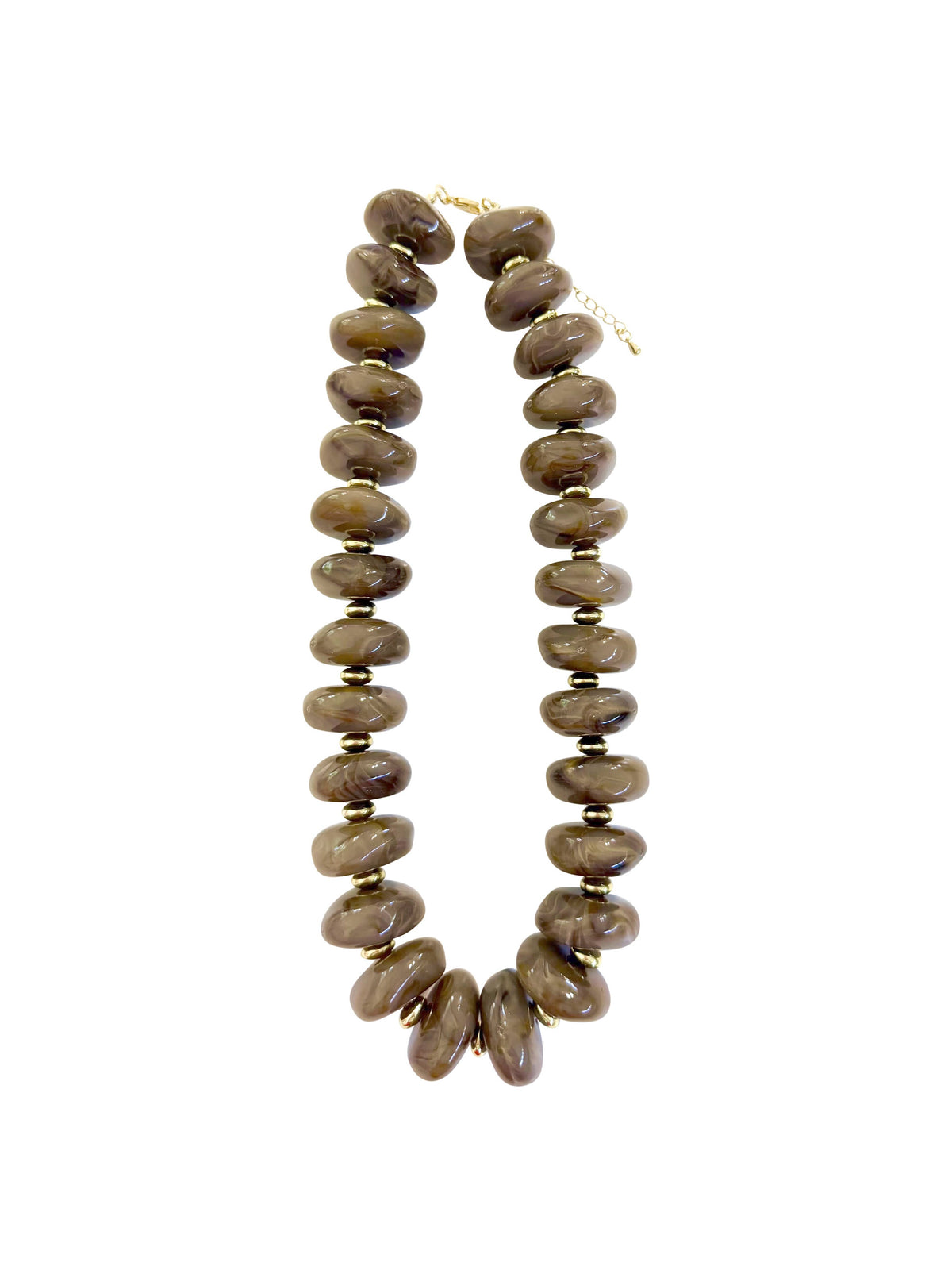 Randi Chunky Beaded Necklace- Mocha