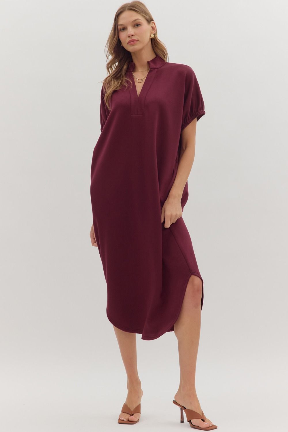 Short sleeve midi dress