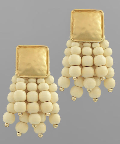 Wood fringe earrings (multiple colors!)