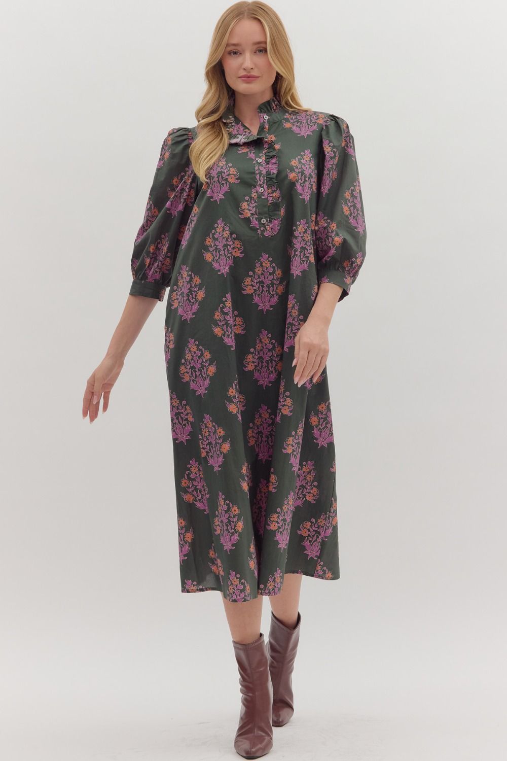 Botanical midi dress