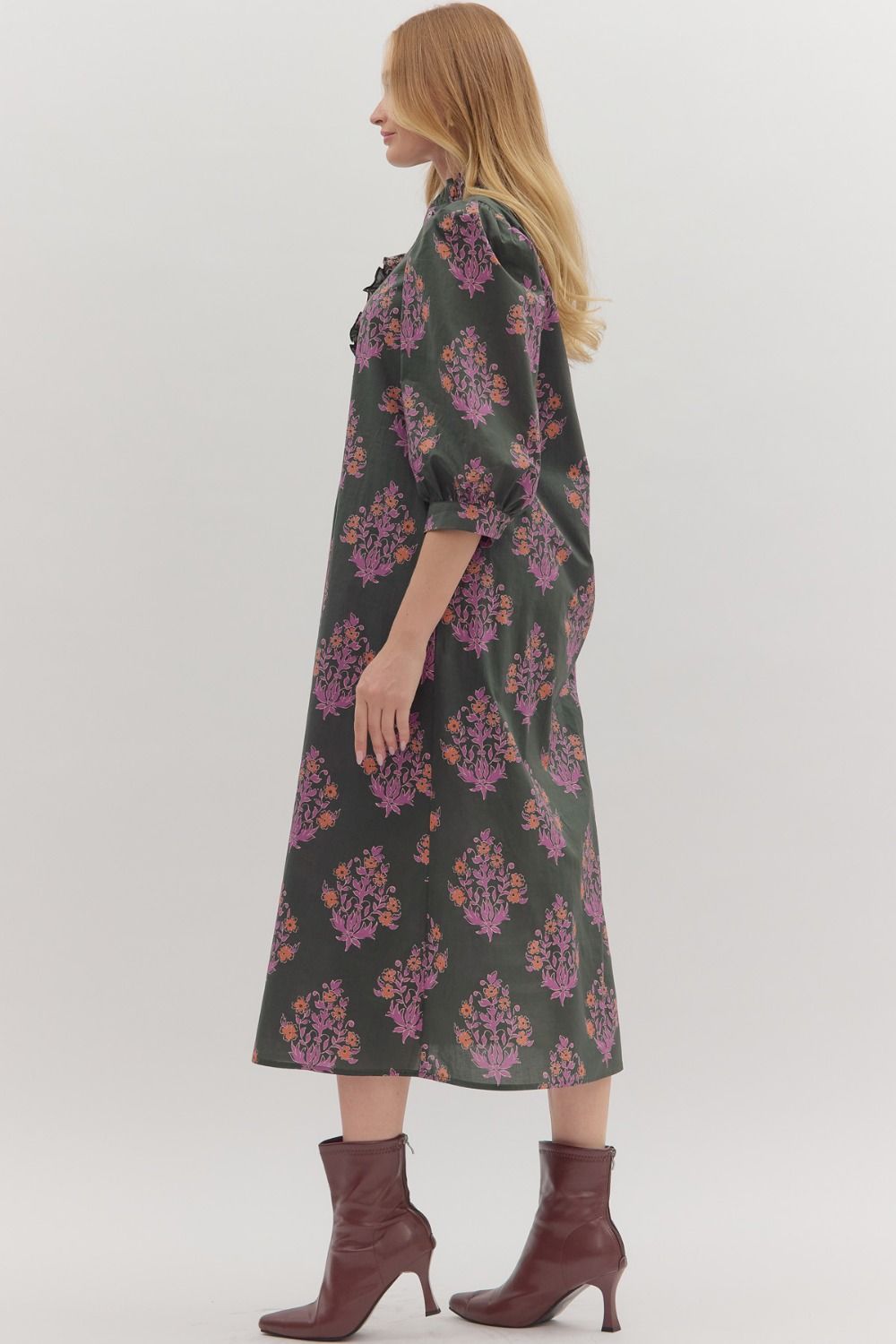 Botanical midi dress