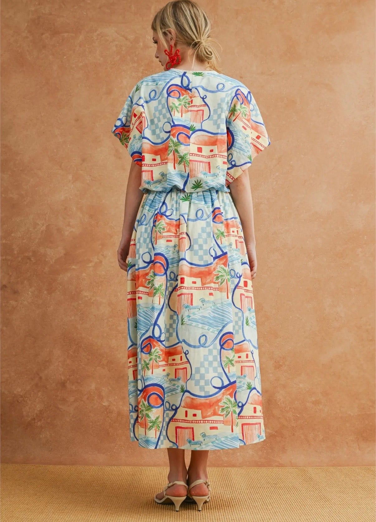 Riviera Dream Bubble Top + Midi Skirt Two-Piece Set
