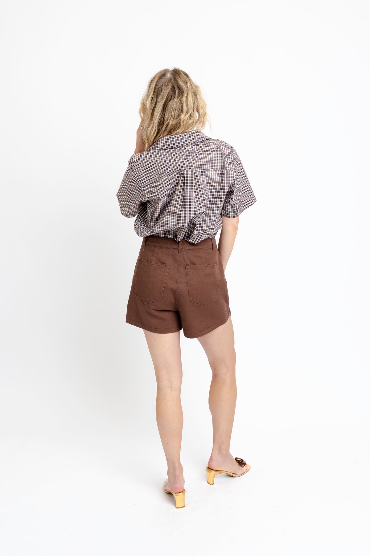 Denim wrap skort