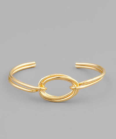 Double Hollow Circle Accent Bracelet