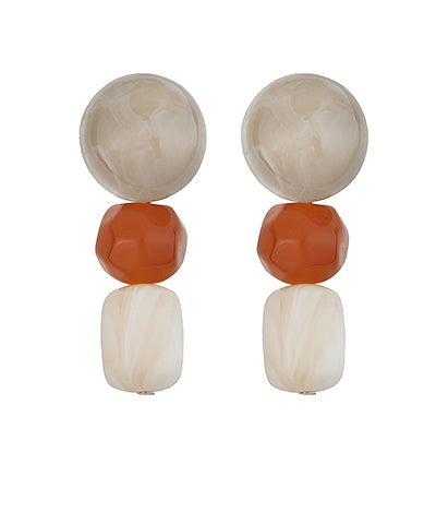 Linear Marble Stone Earrings