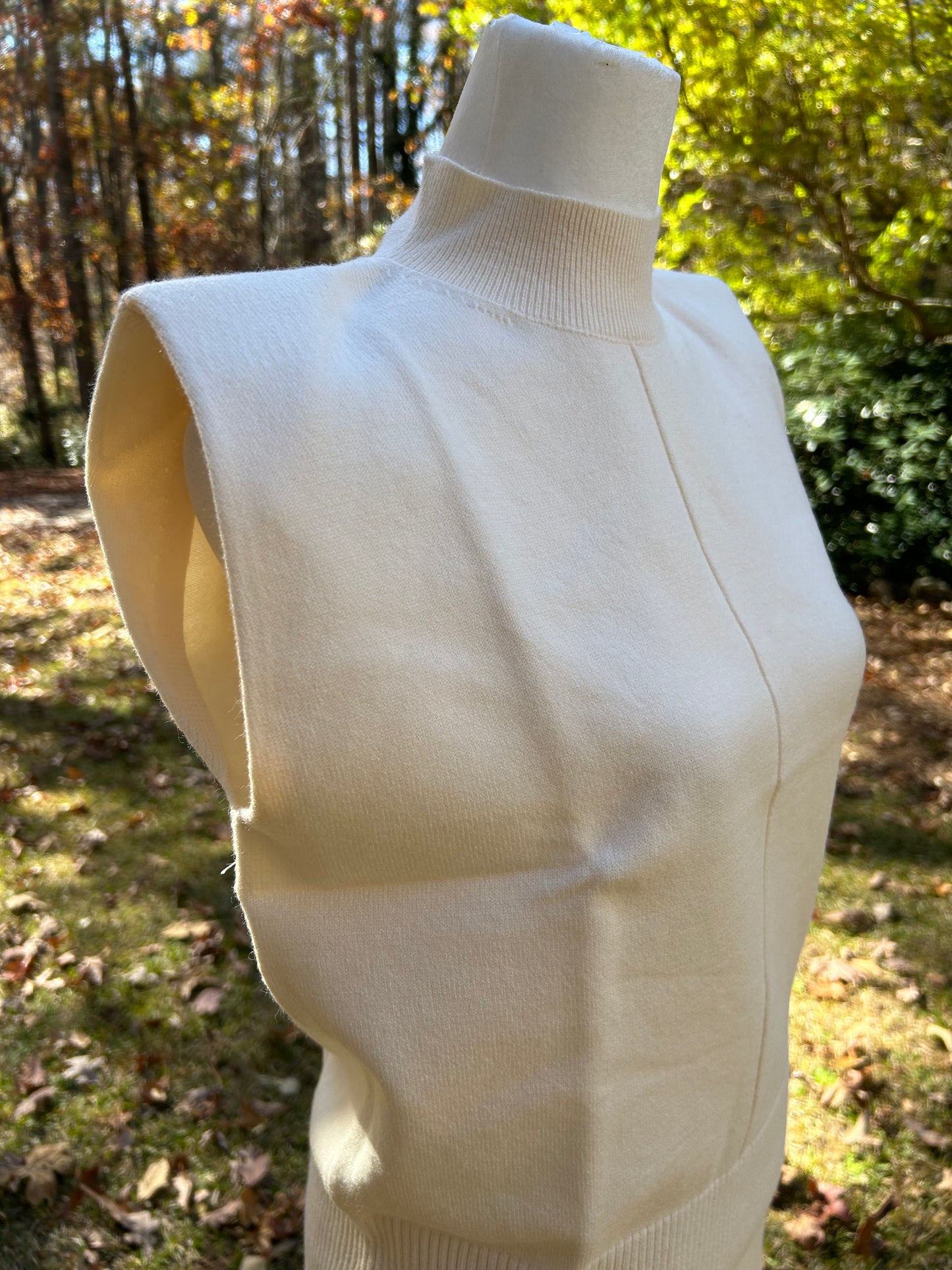 Knit mock neck and crop pant set