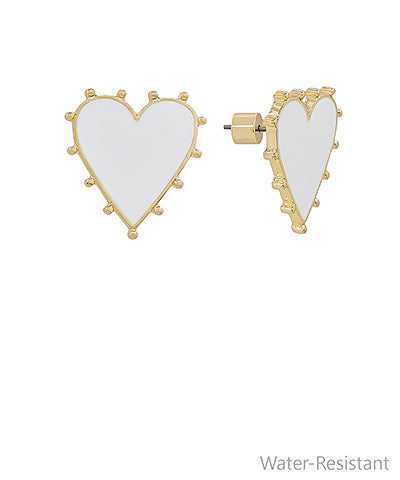 Dotted Color Heart Earrings