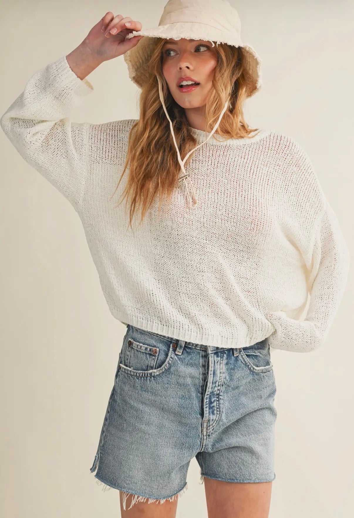 Light weight long sleeve basic knit top