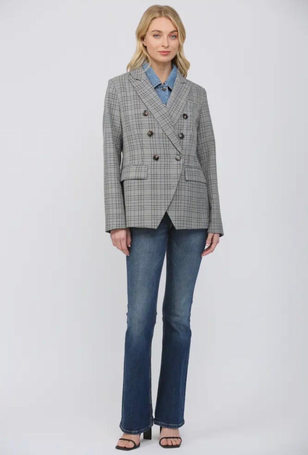 Denim Shirt Insert Detail Plaid
Blazer