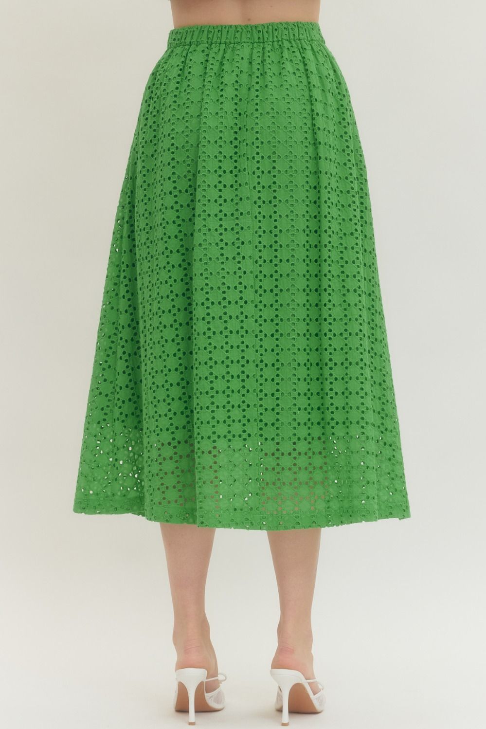 Green Eyelet Midi Skirt (Two Colors!)