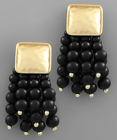 Wood fringe earrings (multiple colors!)