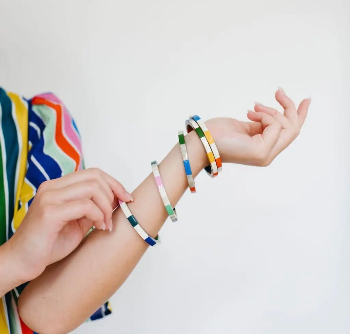 Watercolor Tile Bangle Set