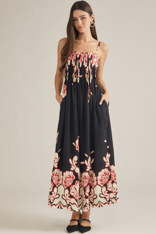 Floral print maxi dress