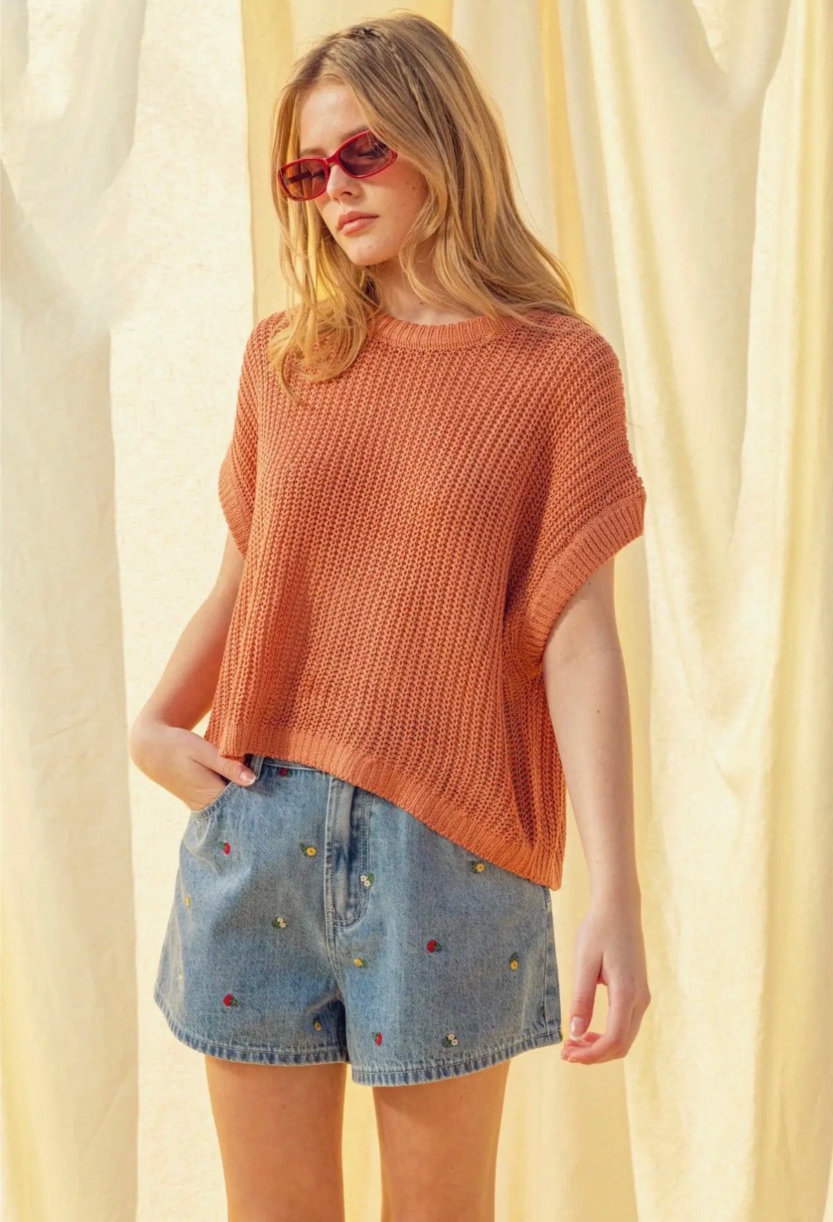 Dolman Sleeve Knitted Top