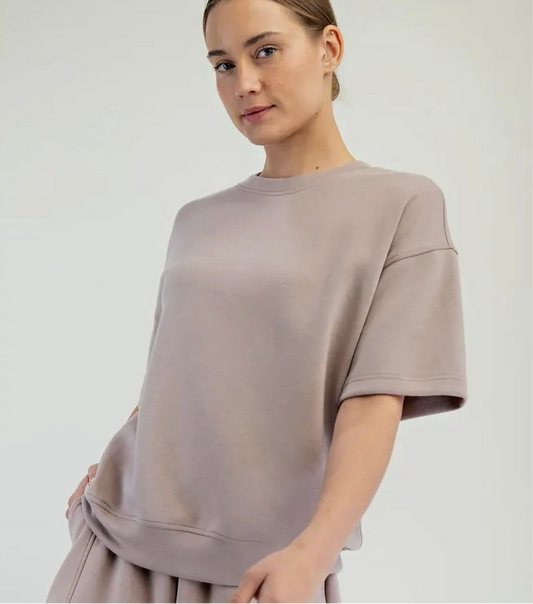 Modal Scuba Basic Short Sleeve Top and Skort Set