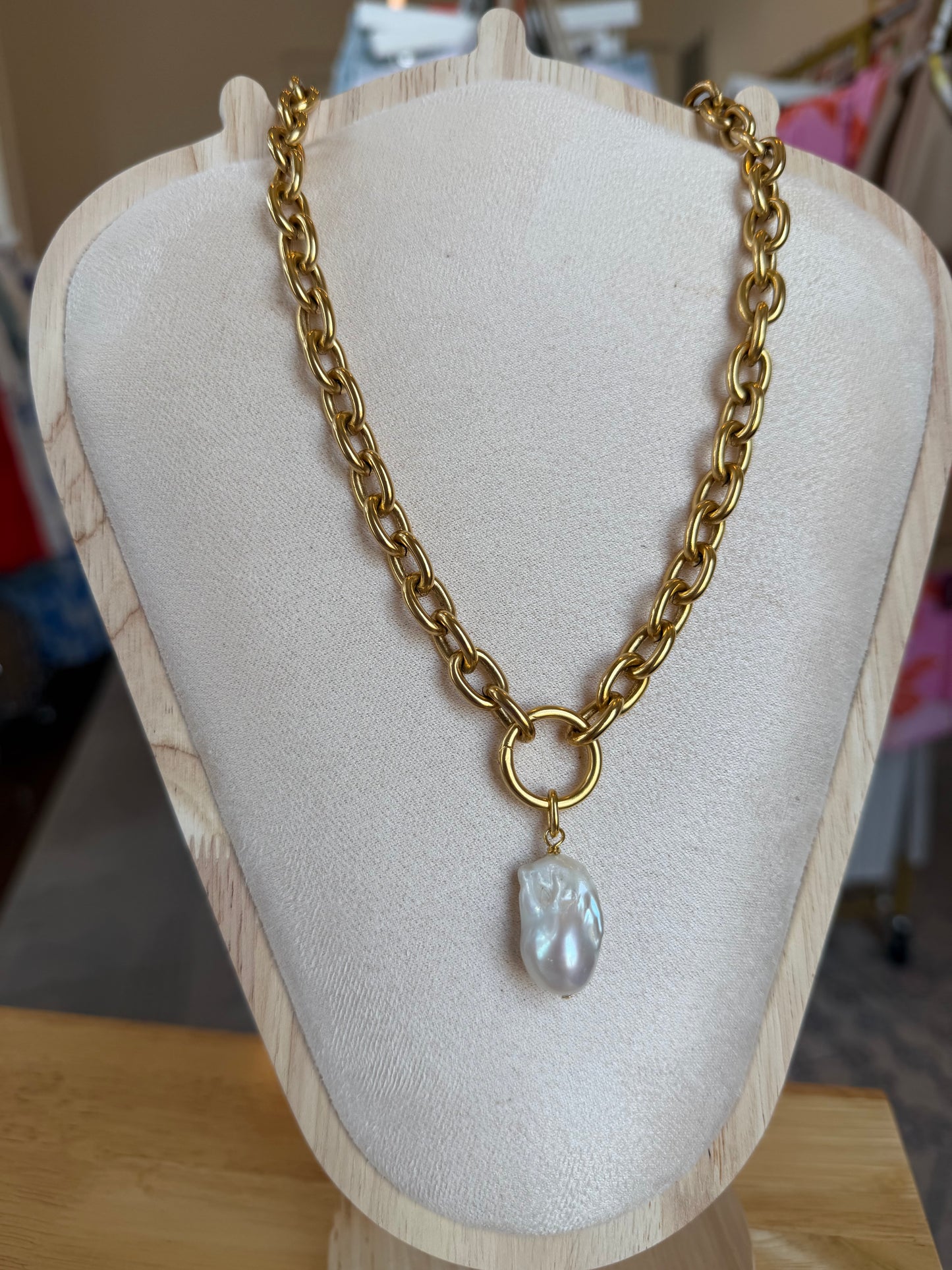 Baroque Pearl Statement Necklace