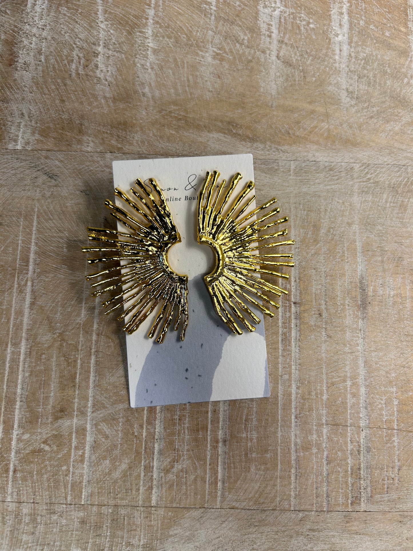 Half sunburst earrings