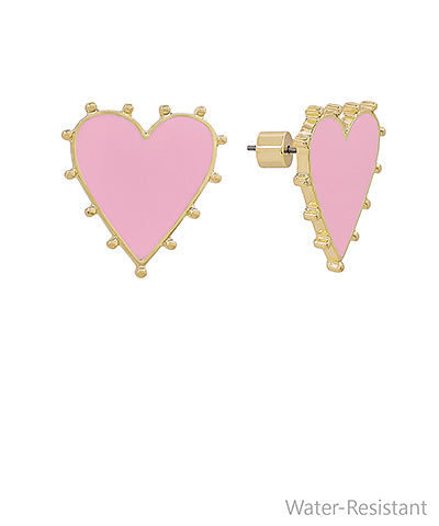 Dotted Color Heart Earrings